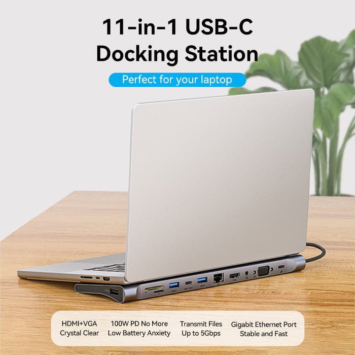 Vention Docking USB Tipo-C THTHC Gris